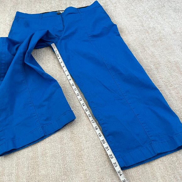 Boden Blue Cropped Cotton Trousers Pants 14 - Picture 5 of 10